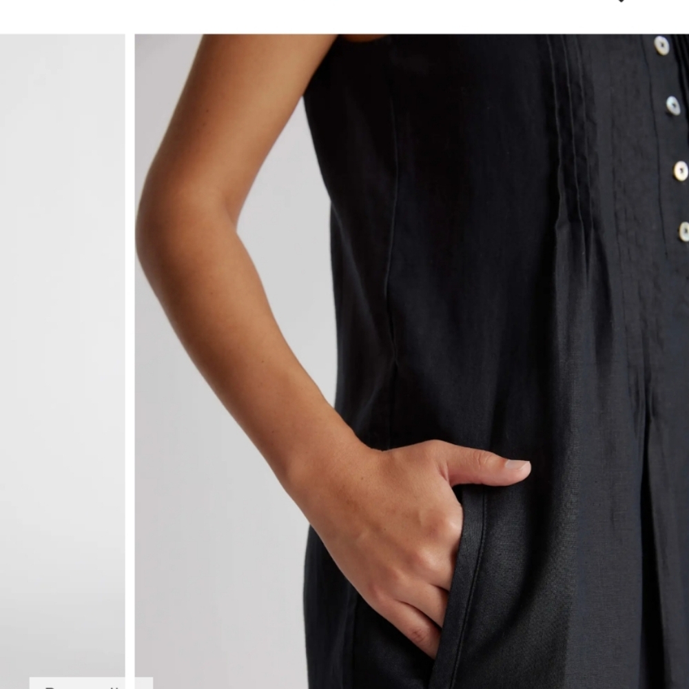 Sleeveless Black Button-Front Women’s Dress - Picture 7 of 8